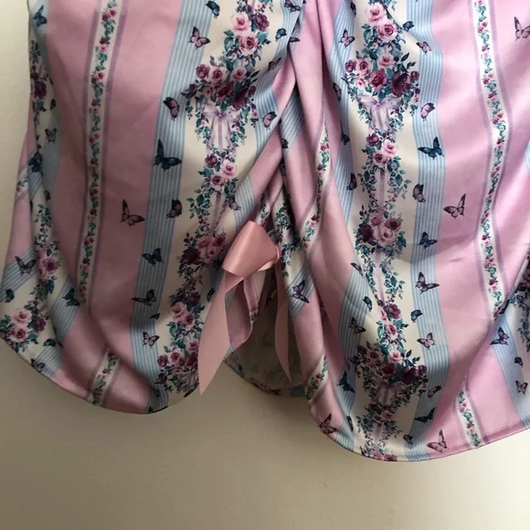 NWT Sold Out Sugar Thrillz Butterfly Stripe Dress with Ruched Skirt - Picture 8 of 10